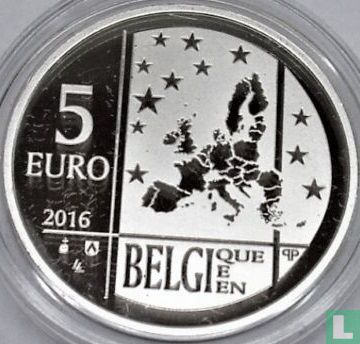 België 5 euro 2016 (PROOF) "100th anniversary of the death of Émile Verhaeren" - Afbeelding 1