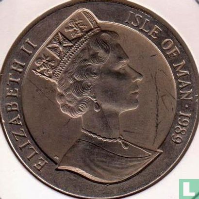 Isle of Man 1 crown 1989 "Bicentenary of George Washington's Presidential Inauguration - Crossing the Delaware" - Image 1