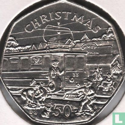 Man 50 pence 1989 "Christmas 1989" - Afbeelding 2