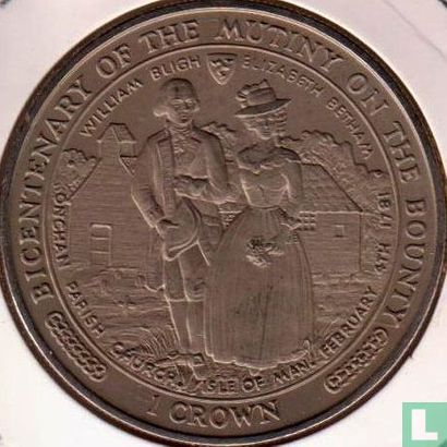 Man 1 crown 1989 "Bicentenary of the mutiny on the Bounty - William Bligh and his wife" - Afbeelding 2