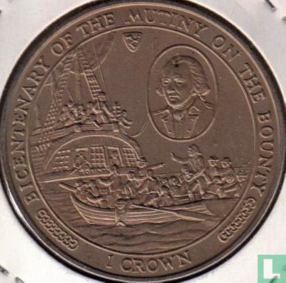 Insel Man 1 Crown 1989 "Bicentenary of the mutiny on the Bounty - Captain Bligh and crew set afloat" - Bild 2