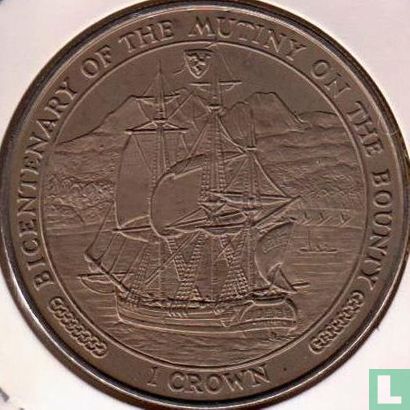 Isle of Man 1 crown 1989 "Bicentenary of the mutiny on the Bounty - H. M. S. Bounty" - Image 2