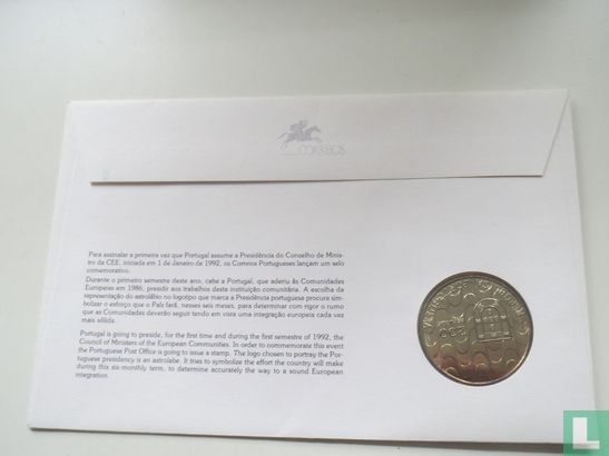 Portugal 200 escudos 1992 (Numisbrief) "Portugal's Presidency of the European Community" - Afbeelding 2