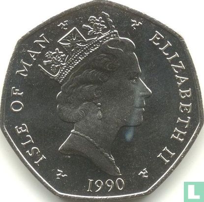 Isle of Man 50 pence 1990 (AA) "Christmas 1990" - Image 1