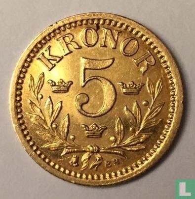 Zweden 5 kronor 1882 - Afbeelding 2