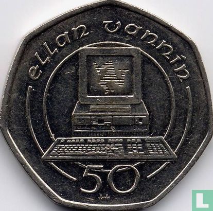 Man 50 pence 1990 - Afbeelding 2