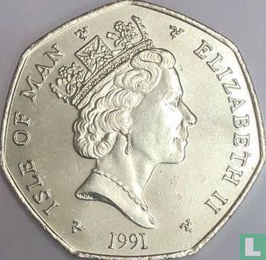 Isle of Man 50 pence 1991 "Christmas 1991" - Image 1
