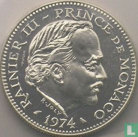 Monaco 5 francs 1974 (proefslag - zilver) - Afbeelding 1