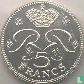 Monaco 5 francs 1974 (proefslag - zilver) - Afbeelding 2