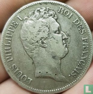 Frankreich 5 Franc 1831 (Vertieften Text - entblößtem Haupt - L) - Bild 2