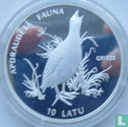 Latvia 10 latu 1996 (PROOF) "Corncrake" - Image 2