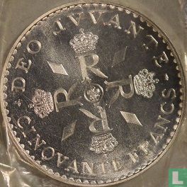 Monaco 50 francs 1974 (trial - silver) "25th Anniversary of the Reign of Rainier III" - Image 2