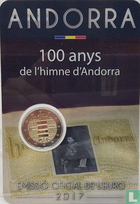 Andorra 2 euro 2017 (coincard - Govern d'Andorra) "100 years Hymn of Andorra" - Afbeelding 1