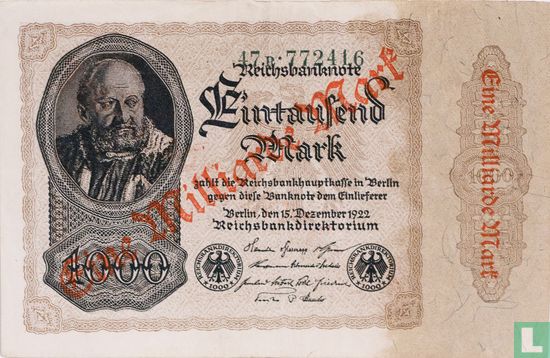 Allemagne 1 milliard (P113a (2) b - Ros.110bb) - Image 1