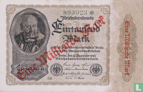 Duitsland 1 Miljard Mark (P113a(3) - Ros.110c) - Afbeelding 1