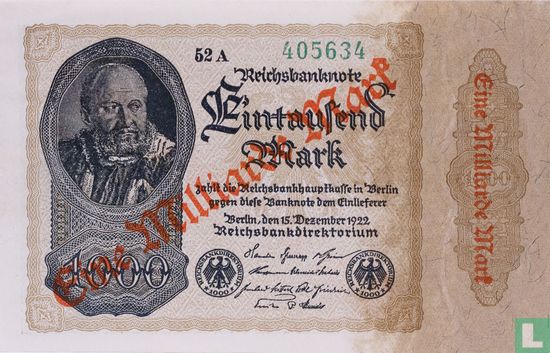 Germany 1 Billion Mark (P113a (5) - Ros.110e) - Image 1