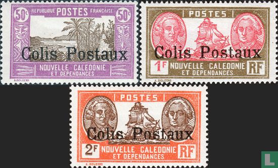 Frankeerzegels opdruk "Colis Postaux"