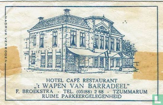 Hotel Café Restaurant "Het Wapen van Barradeel" - Image 1
