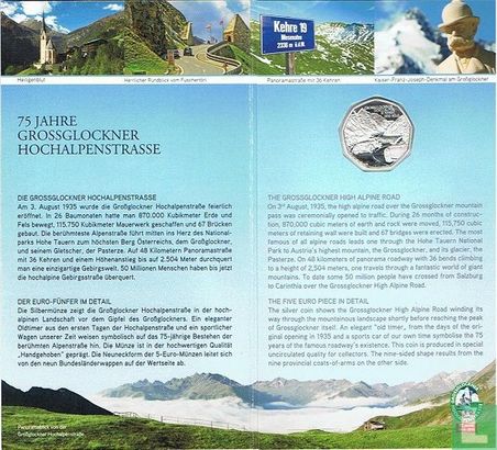 Österreich 5 Euro 2010 (Folder) "75th anniversary of Grossglockner - High Alpine road" - Bild 2