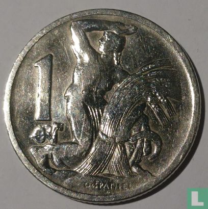 Tchécoslovaquie 1 koruna 1922 - Image 2