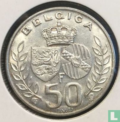 Belgien 50 Franc 1960 (Prägefehler) "King Baudouin's marriage to Doña Fabiola de Mora y Aragon" - Bild 2