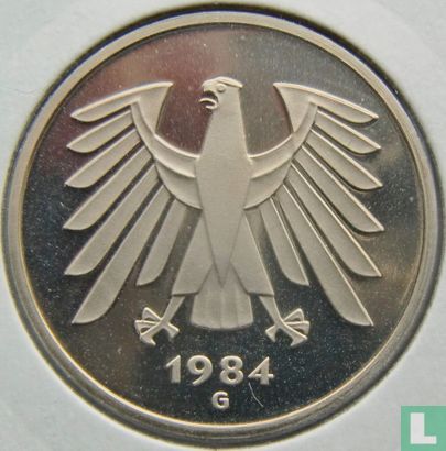 Allemagne 5 mark 1984 (G) - Image 1