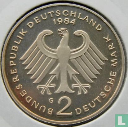Allemagne 2 mark 1984 (G - Konrad Adenauer) - Image 1