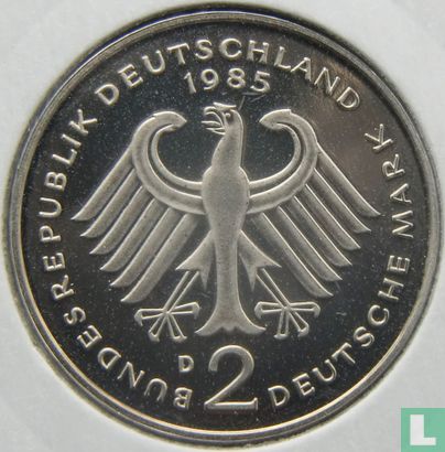 Duitsland 2 mark 1985 (D - Theodor Heuss) - Afbeelding 1
