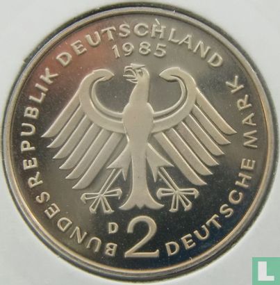 Duitsland 2 mark 1985 (D - Konrad Adenauer) - Afbeelding 1