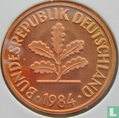Duitsland 2 pfennig 1984 (F) - Afbeelding 1
