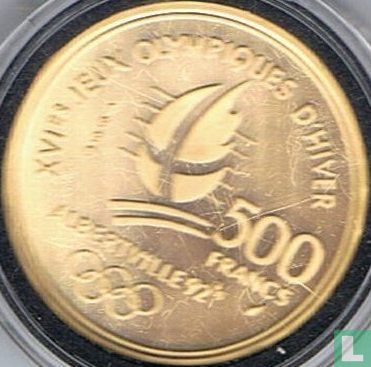 Frankreich 500 Franc 1990 (PP) "1992 Olympics - Bobsledding" - Bild 1
