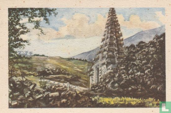 de Batoer tempel kort na de uitbarsting van 1905
