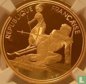 Frankrijk 500 francs 1990 (PROOF) "1992 Olympics - Slalom" - Afbeelding 2
