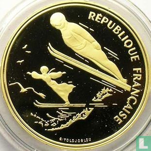 Frankreich 500 Franc 1991 (PP) "1992 Olympics - Ski jump" - Bild 2