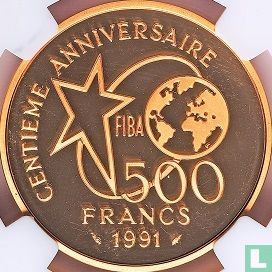 Frankreich 500 Franc 1991 (PP) "100th anniversary of basketball" - Bild 1