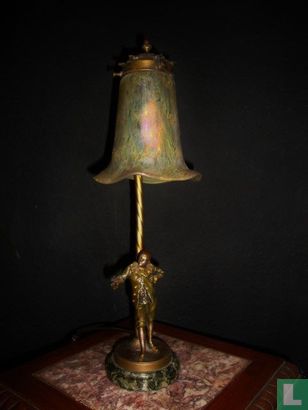 Art Nouveau Harlequin Lamp , Loetz ,Austria - Bild 1