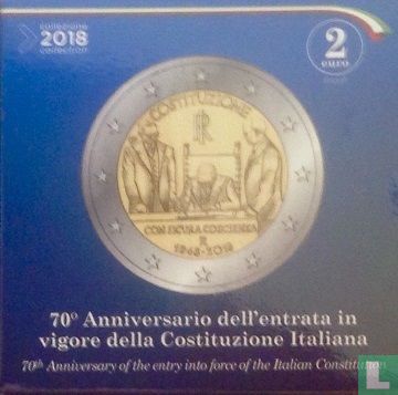 Italië 2 euro 2018 (PROOF) "70th anniversary of the entry into force of the Italian Constitution" - Afbeelding 3
