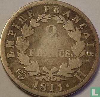 Frankrijk 2 francs 1811 (H) - Afbeelding 1