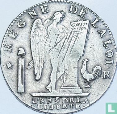 France 1 écu 1793 (R) - Image 2