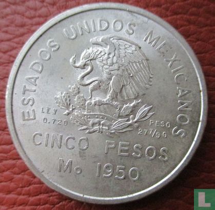 Mexico 5 pesos 1950 "Opening of the Southeastern Railroad" - Afbeelding 1