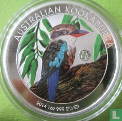 Australië 1 dollar 2014 (gekleurd - met F15 privy merk) "Kookaburra" - Afbeelding 1