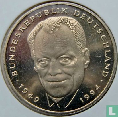 Duitsland 2 mark 2000 (D - Willy Brandt) - Afbeelding 2
