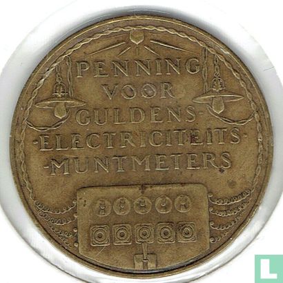 Elektriciteitspenning Amsterdam - guldens muntmeter (messing, met randschrift) - Bild 2