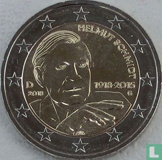 Duitsland 2 euro 2018 (G) "100th anniversary of the birth of the Chancellor Helmut Schmidt" - Afbeelding 1