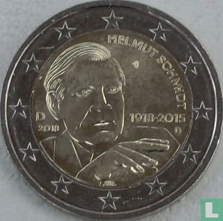 Duitsland 2 euro 2018 (D) "100th anniversary of the birth of the Chancellor Helmut Schmidt" - Afbeelding 1