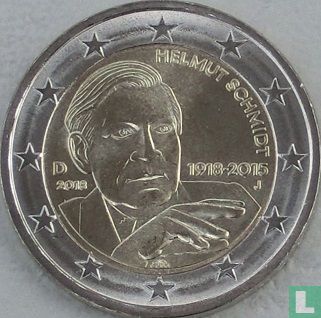 Duitsland 2 euro 2018 (J) "100th anniversary of the birth of the Chancellor Helmut Schmidt" - Afbeelding 1