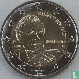Allemagne 2 euro 2018 (F) "100th anniversary of the birth of the Chancellor Helmut Schmidt" - Image 1