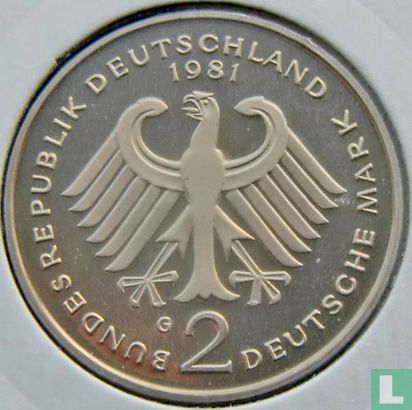 Allemagne 2 mark 1981 (G - Konrad Adenauer) - Image 1