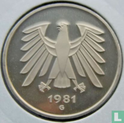 Allemagne 5 mark 1981 (G) - Image 1