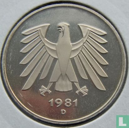 Allemagne 5 mark 1981 (D) - Image 1
